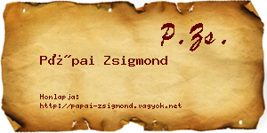 Pápai Zsigmond névjegykártya