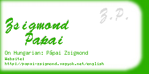 zsigmond papai business card